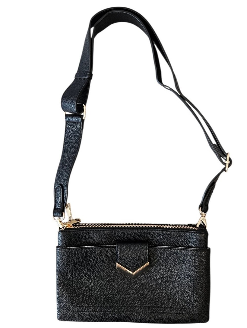 Isabelle Black Vegan Leather Crossbody Purse – NWOT